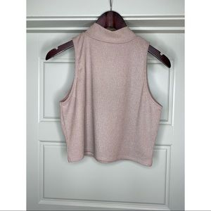 Pink and Silver Crop Top